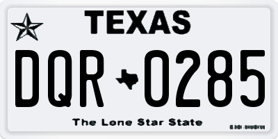 TX license plate DQR0285