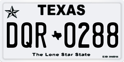 TX license plate DQR0288