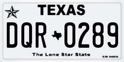 TX license plate DQR0289