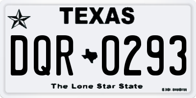TX license plate DQR0293