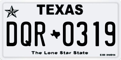 TX license plate DQR0319