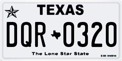 TX license plate DQR0320