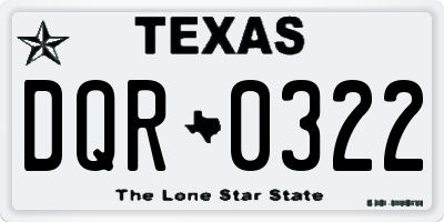 TX license plate DQR0322