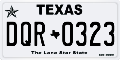 TX license plate DQR0323