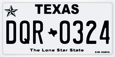 TX license plate DQR0324