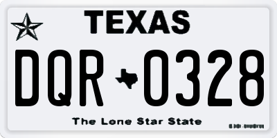 TX license plate DQR0328