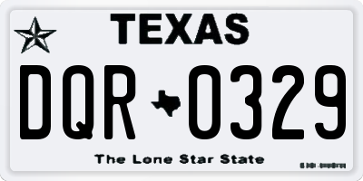 TX license plate DQR0329