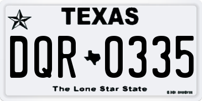 TX license plate DQR0335