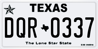 TX license plate DQR0337