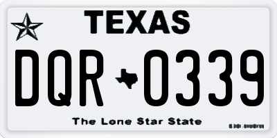 TX license plate DQR0339