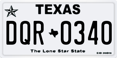 TX license plate DQR0340