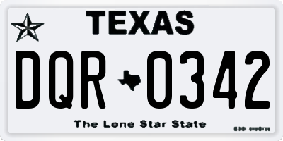 TX license plate DQR0342