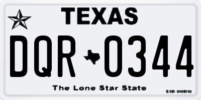 TX license plate DQR0344