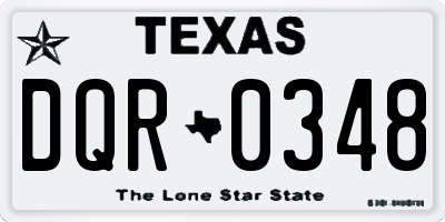 TX license plate DQR0348