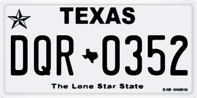TX license plate DQR0352