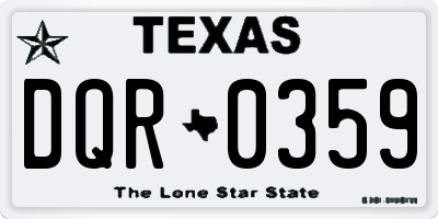 TX license plate DQR0359