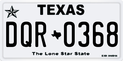 TX license plate DQR0368