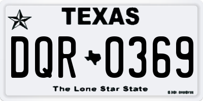 TX license plate DQR0369