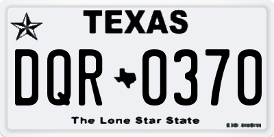 TX license plate DQR0370