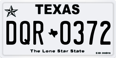 TX license plate DQR0372