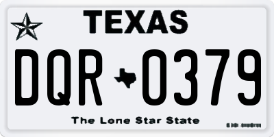 TX license plate DQR0379