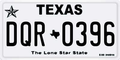 TX license plate DQR0396