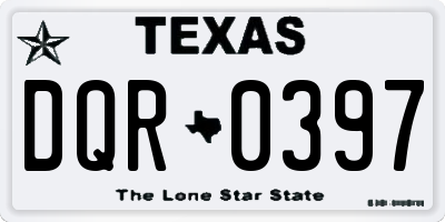 TX license plate DQR0397
