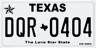 TX license plate DQR0404