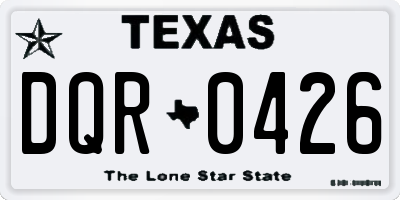 TX license plate DQR0426