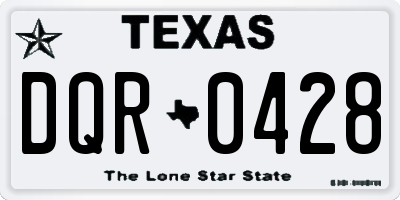 TX license plate DQR0428