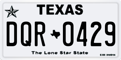 TX license plate DQR0429