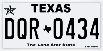 TX license plate DQR0434