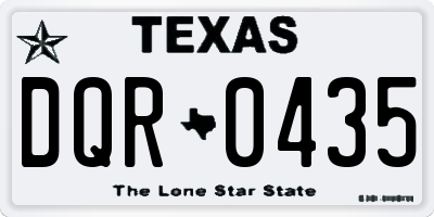 TX license plate DQR0435