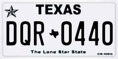 TX license plate DQR0440