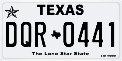 TX license plate DQR0441