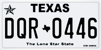 TX license plate DQR0446