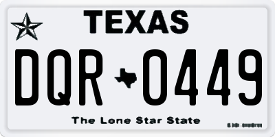 TX license plate DQR0449