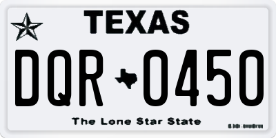 TX license plate DQR0450