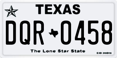 TX license plate DQR0458