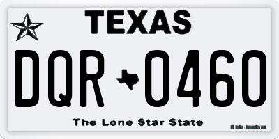 TX license plate DQR0460