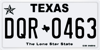 TX license plate DQR0463
