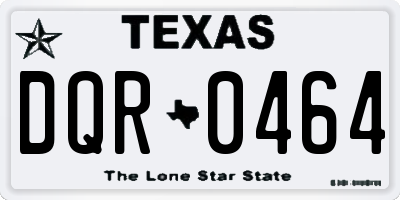 TX license plate DQR0464