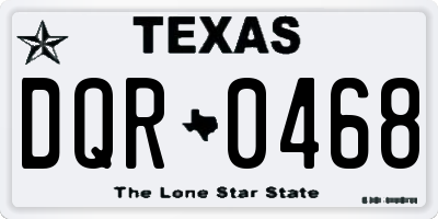 TX license plate DQR0468