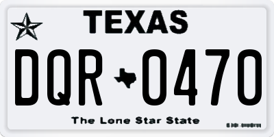 TX license plate DQR0470