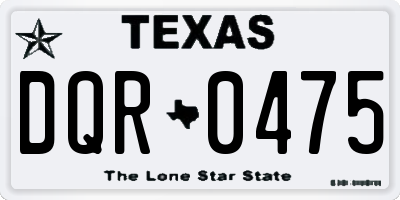 TX license plate DQR0475