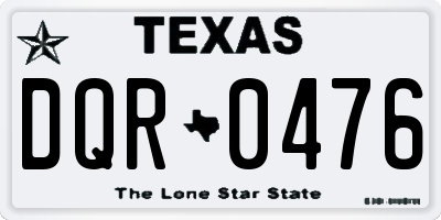 TX license plate DQR0476