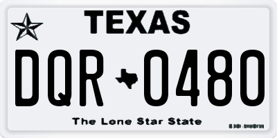 TX license plate DQR0480