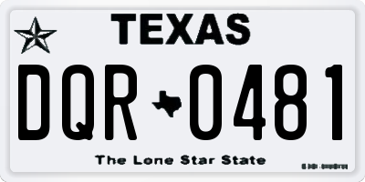 TX license plate DQR0481