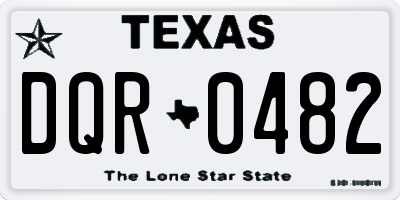 TX license plate DQR0482