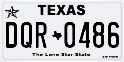 TX license plate DQR0486